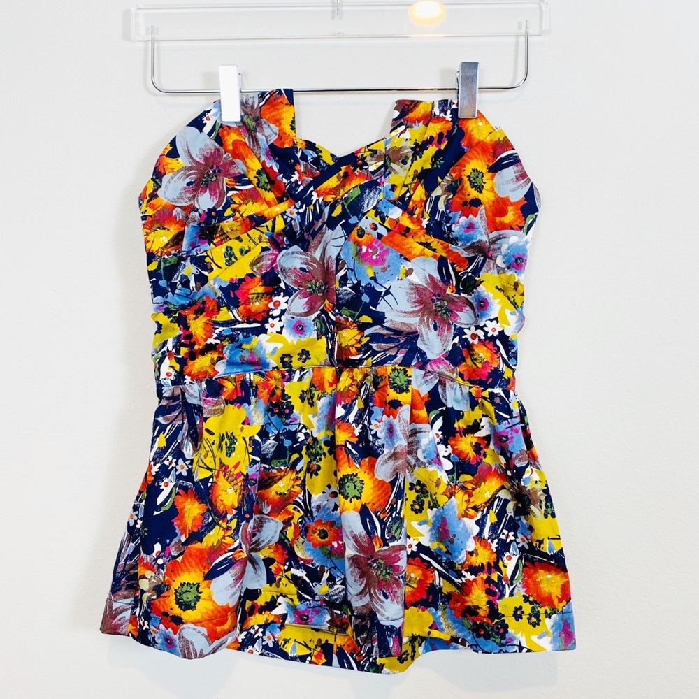 Anthropologie Porridge Floral Strapless Peplum 4